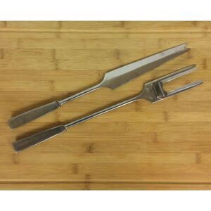 Capri Italy Carving Set Stainless Steel Knife Serving Fork Vtg Mid Century